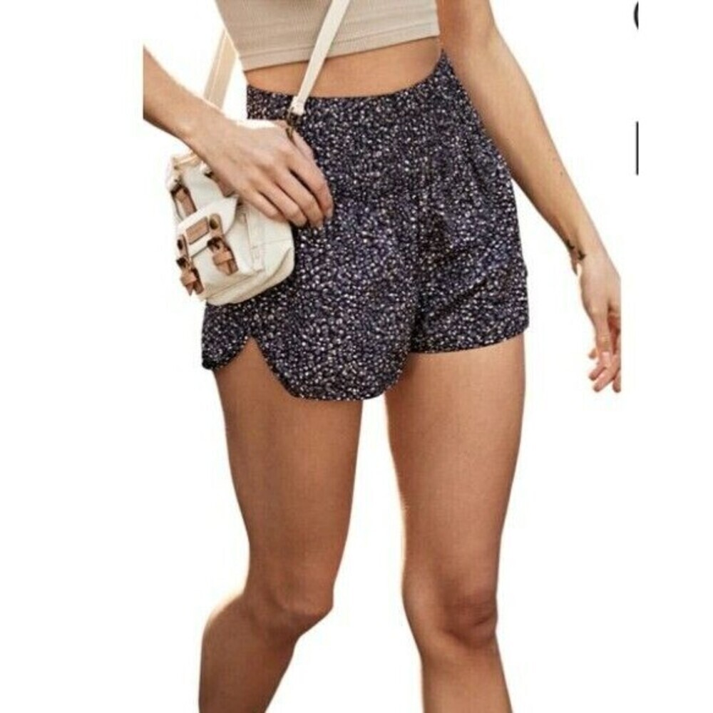 Free People Movement The Way Home Shorts Black Patterned Size S High Waisted N30